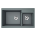 Fregadero de cocina de dos cubetas gris plateado HGY006 