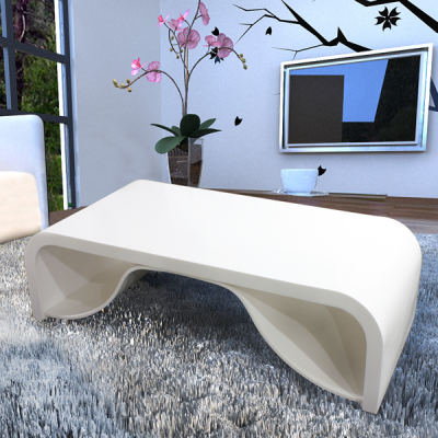 mesa de centro de acrílico blanco