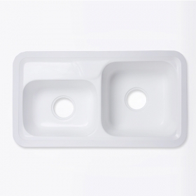 lavabo de superficie sólida blanca