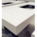 Encimeras de cuarzo blanco brillante resistentes a los químicos para cocina 