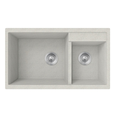 fregadero de cocina blanco bajo encimera