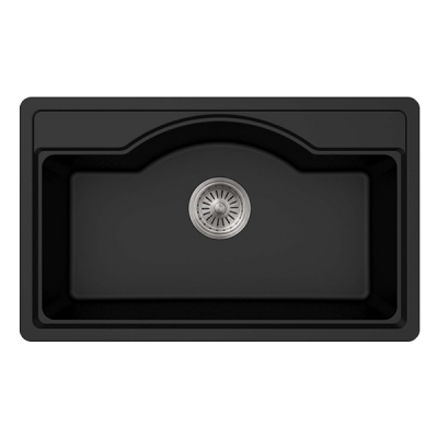 fregadero de cocina bajo encimera negro