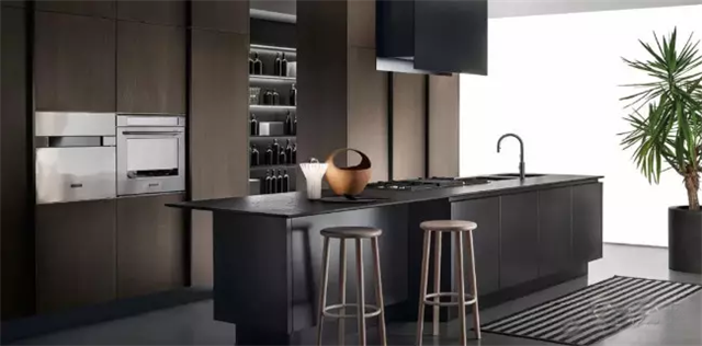 Gris, negro y marrón de alto nivel con textura avanzada: la encimera necesita este estilo